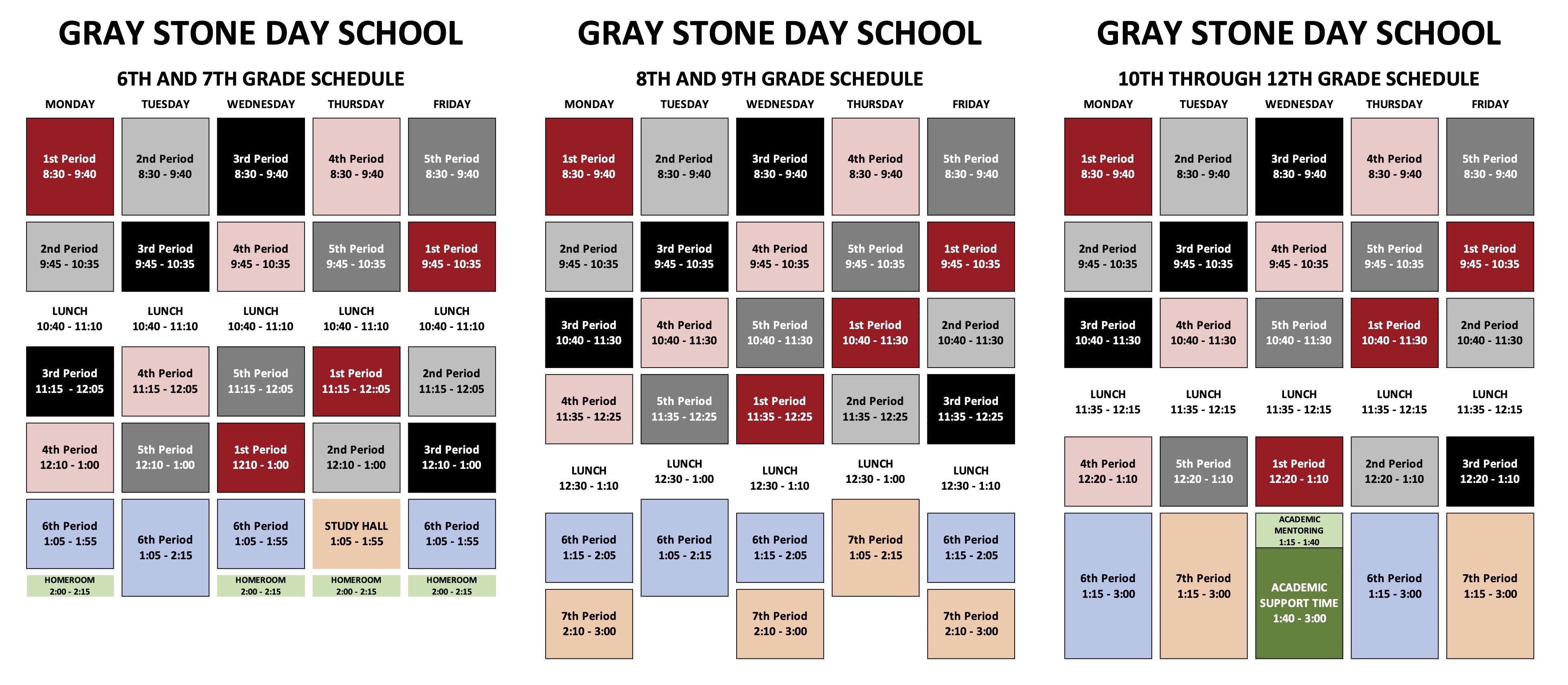 Bell Schedules (2019-2020)