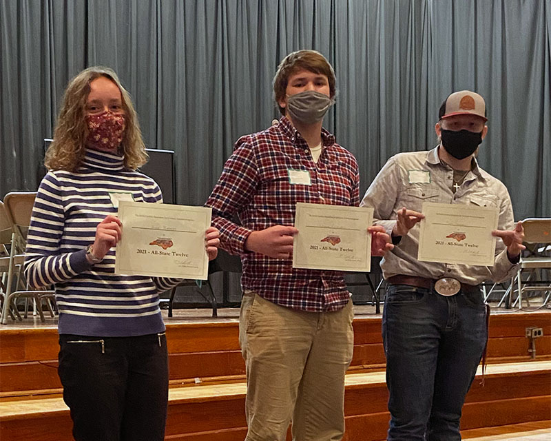 Gray Stone All-State qualifiers holding their certificates