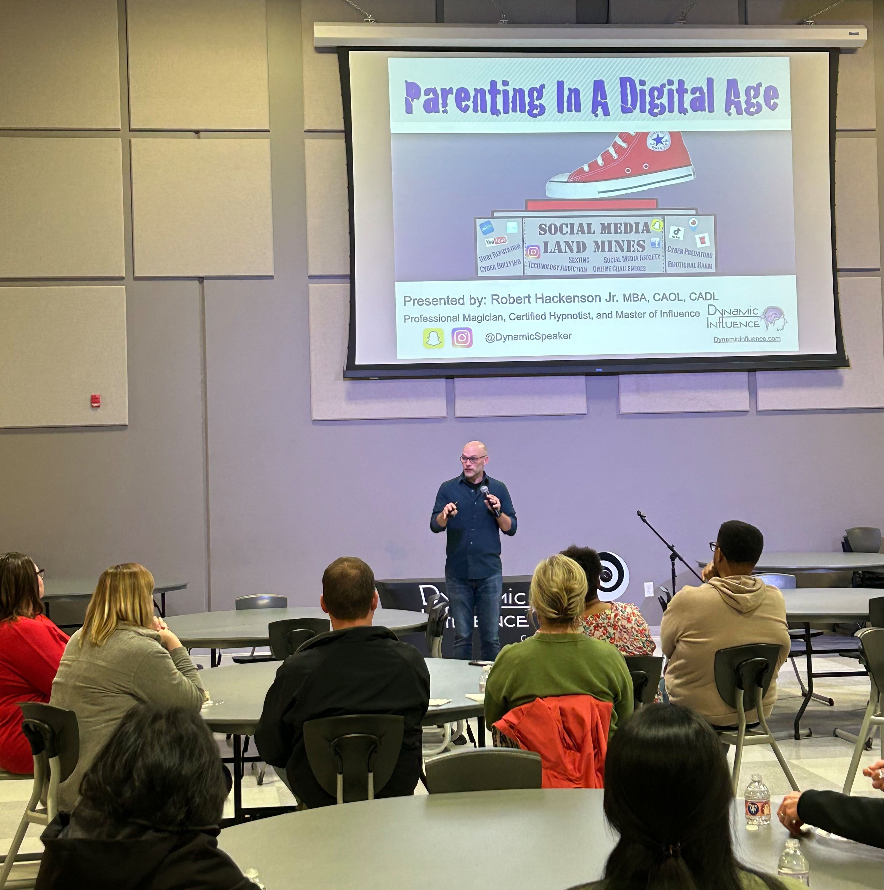 Robert Hackenson presenting to parents at Gray Stone Day School