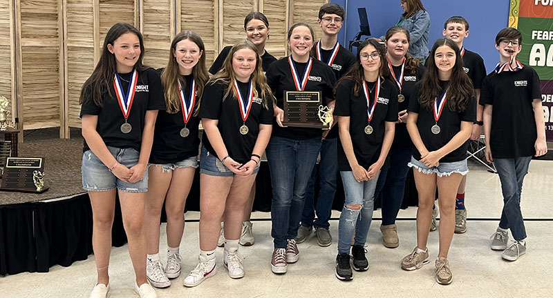 Pictured L-R: Olivia Speights, Kayda Baucom, Reece Lee, Charlotte Sammons, Noah Young, Sa'Leah Schneider, Rachel Travis, Lorelai Sauder, Teague Rowland, Brody McManus.